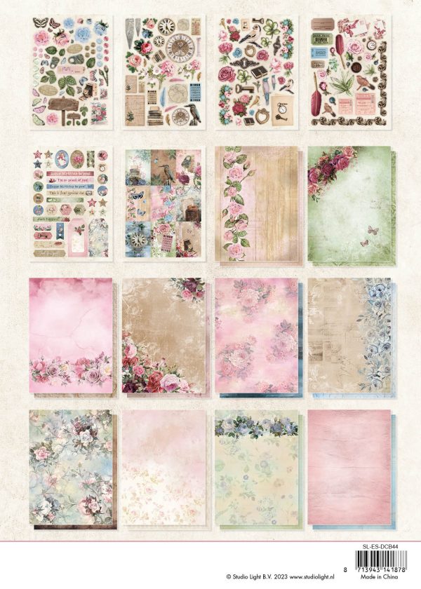 SL DIY Block Vintage Roses Essentials294x210x9mm 32 SH nr.44 Online Sale