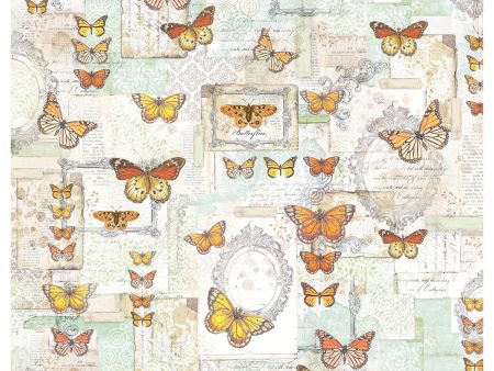 Ciao Bella Rice Paper A3 Piuma Butterflies In The Air - 3 Sheets Discount