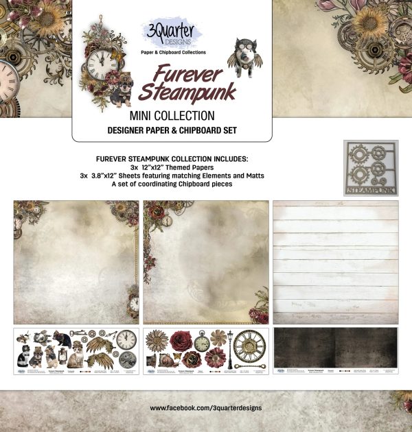 3Quarter Designs - Mini Scrapbook Collection - Furever Steampunk Discount