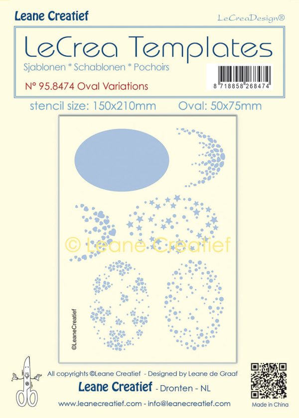 Stencil Oval Variations, Size Stencil 150x210mm, Design 75x50mm Hot on Sale