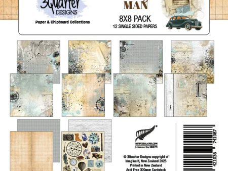 3Quarter Designs - 8  X 8  Paper Pack - Vintage Man Discount