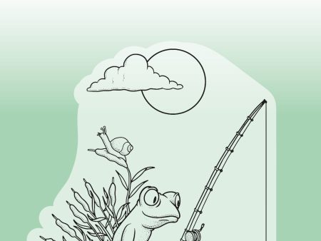 BL Clear Stamp Fishing Frog By Laurens 79x65x3mm 1 PC nr.458 on Sale