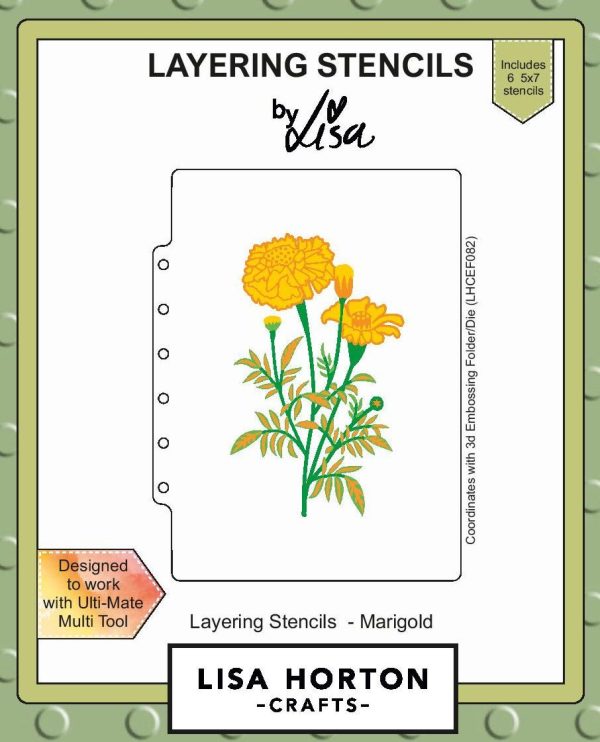 5x7 Marigold Layering Stencils Online Hot Sale