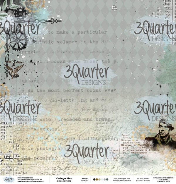 3Quarter Designs - 12  X 12  Paper Pack - Vintage Man For Cheap