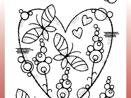 Woodware Clear Singles Butterfly Heart 4 in x 6 in Stamp Online Sale