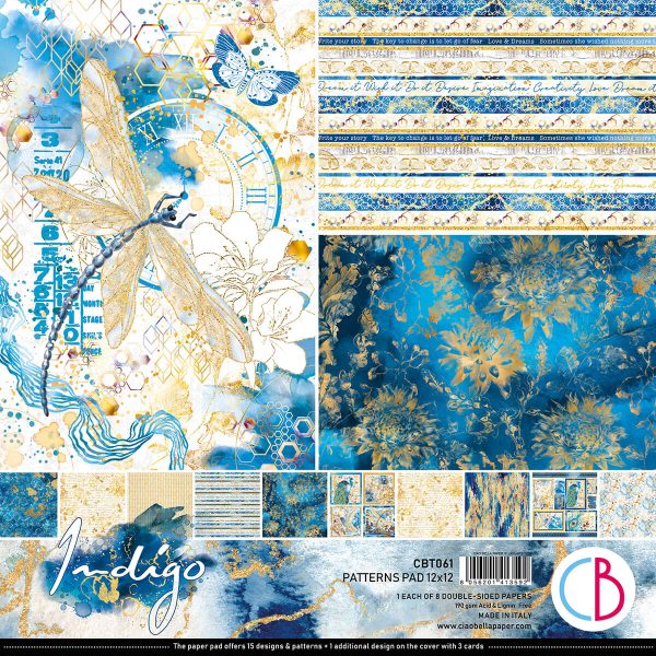 Indigo Patterns Pad 12x12 8 Pkg on Sale