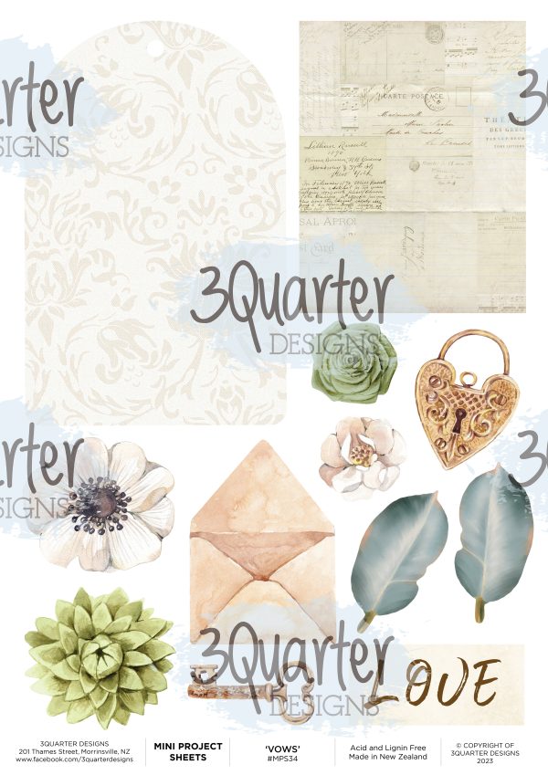 3Quarter Designs - Mini Project Sheet - Our Vows Online Sale