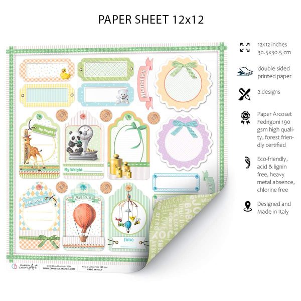 Ciao Bella Height & Weight Paper Sheet 12 x12  1 Sheet Hot on Sale