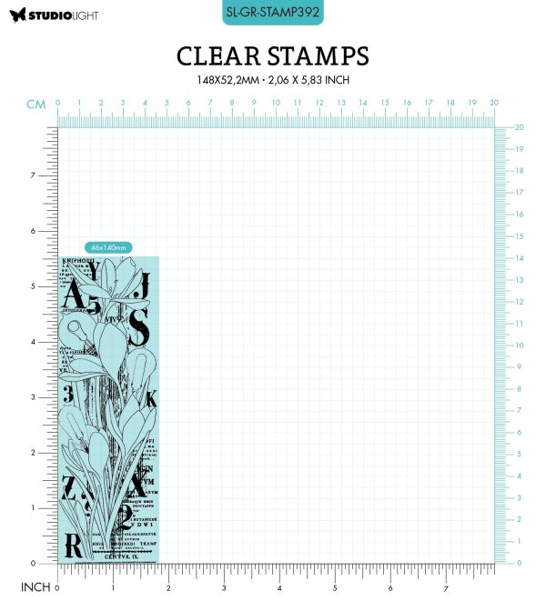 SL Clear Stamp Crocus Flower Grunge Collection 46x140x3mm 1 PC nr.392 For Sale