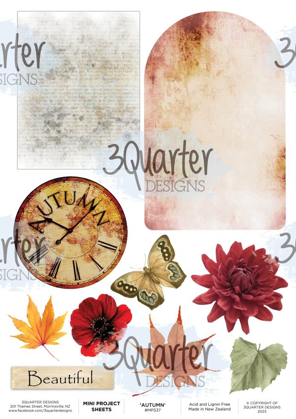 3Quarter Designs - Mini Project Sheet - Autumn Butterfly Supply