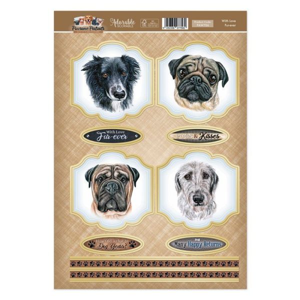 With Love Fur-ever Card Topper Sheet Supply