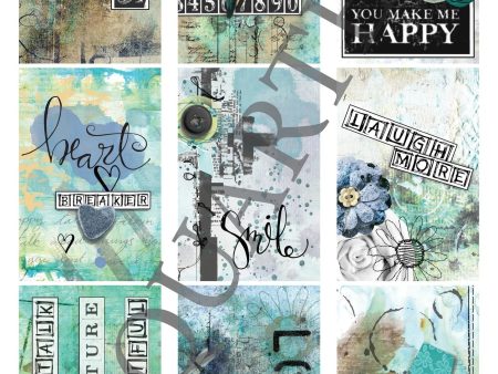 3Quarter Designs - Tag Sheet - Teal Happiness For Discount