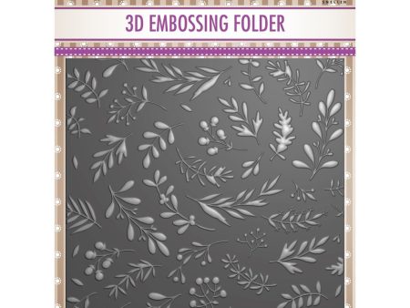 3D Embossing Folder Square - Branches & Berries For Discount