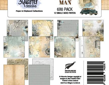 3Quarter Designs - 6  X 6  Paper Pack - Vintage Man Discount