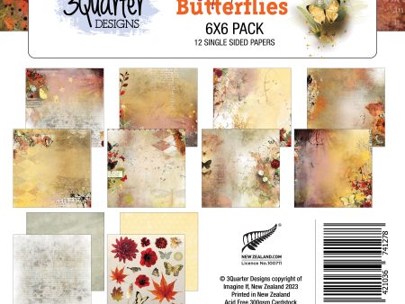 3Quarter Designs - 6  X 6  Paper Pack - Autumn Butterfly For Sale