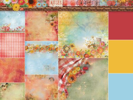 SL Paper Pad Background Paper Sunflower Kisses 203x203x9mm 36 SH nr.88 Online