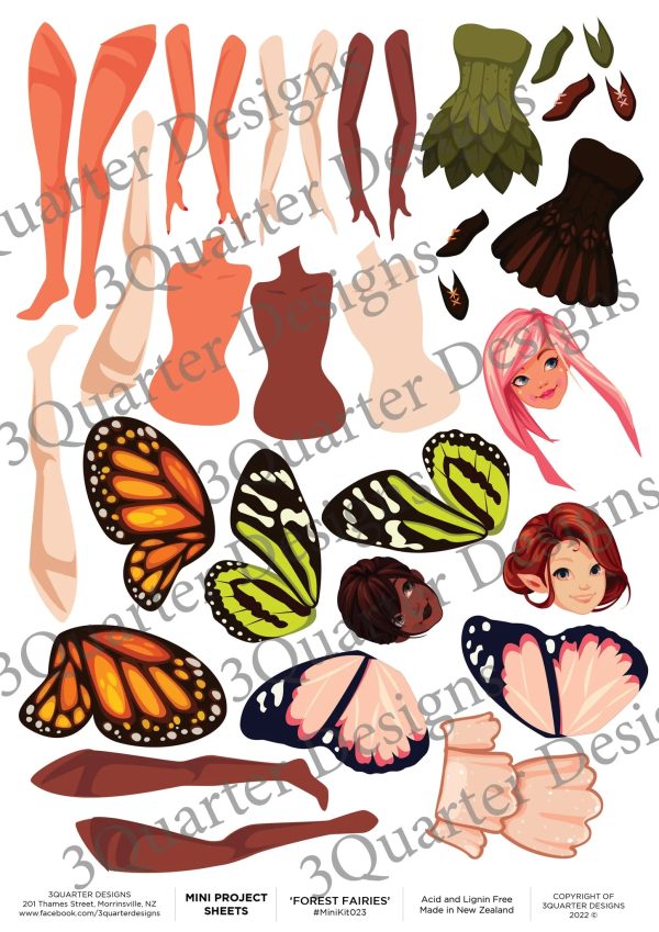 3Quarter Designs - Mini Project Sheets- Forest Fairies Online