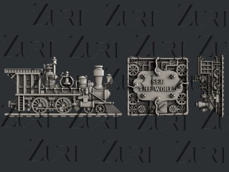 Zuri Designs Steampunk Locomotive Set 2 Online now