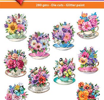 Easy 3D - Toppers Flowers In Cups Cheap