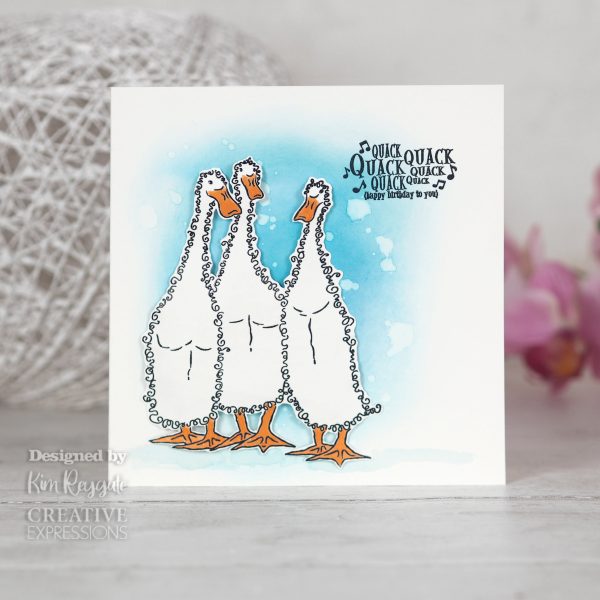 Woodware Clear Singles Fuzzie Friends Morris, James & Bill the Ducks 4 in x 6 in Stamp For Cheap