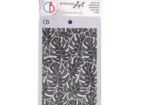 Ciao Bella Texture Stencil 5 x8  Tropical Leaves For Sale