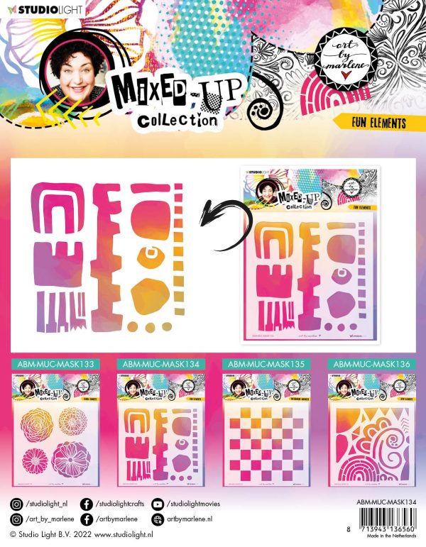 ABM Mask Fun Elements Mixed-Up Collection 200x200x1mm 1 PC nr.134 Online Sale