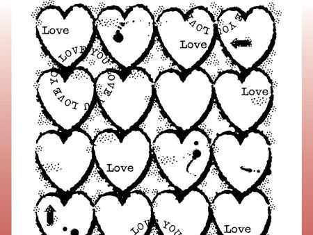 Woodware Clear Singles Heart Background 4 in x 6 in Stamp Cheap