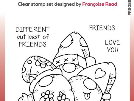 Woodware Clear Singles Gnome Friends 4 in x 4 in Stamp Cheap