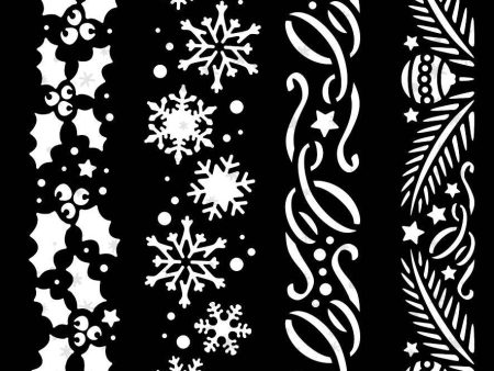 SL Mask Christmas Vertical Borders Essentials 148x210mm 4 pcs nr.37 Fashion